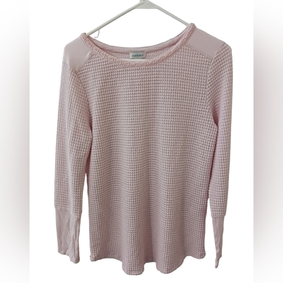 Sundance Thermal Waffle Knit Popover Top pink medium - Picture 3 of 11